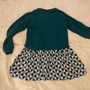 Hanna Andersson Mixie Playdress Green Geometric Print Size 130 / 8 EUC Christmas